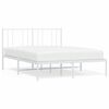vidaXL Bedframe met hoofdbord metaal wit 140x190 cm