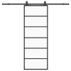 vidaXL Schuifdeur met beslagset 76x205 cm ESG glas zwart