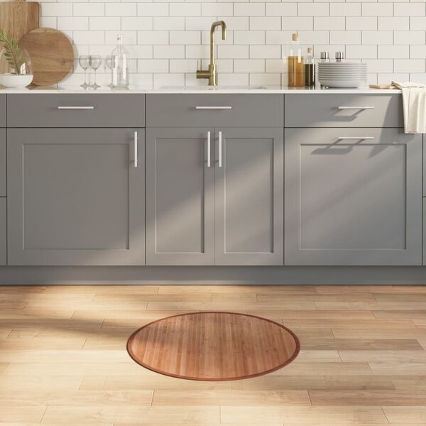vidaXL Vloerkleed rond 60 cm bamboe naturel