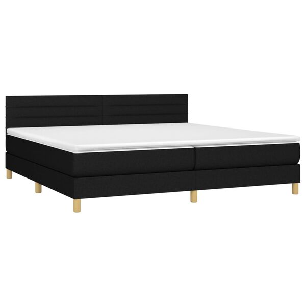 vidaXL Boxspring met matras en LED stof zwart 200x200 cm