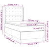 vidaXL Boxspring met matras en LED fluweel lichtgrijs 90x190 cm