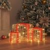 vidaXL Cadeau Doos met 60 LED 3 pcs Warmwit 20 x 20 x 20 cm Acryl