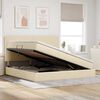vidaXL Opbergbed met LED met matras Cr&egrave;me 200 x 200 cm Polyester