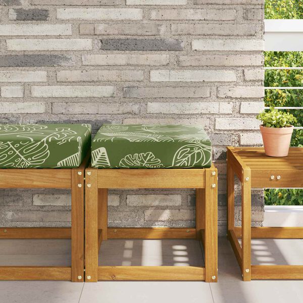 vidaXL Buiten Zitkussen Groene Bladeren 40 x 40 x 8 cm 100% Polyester