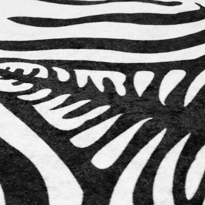 vidaXL Vloerkleed zebrapatroon wasbaar anti-slip 120x170 cm zwart wit