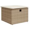 vidaXL Bankstel met kussen met opslag 7 pcs Beige en Cr&egrave;me poly rattan