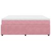 vidaXL Boxspring met matras fluweel roze 180x200 cm