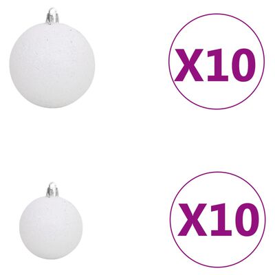 vidaXL Kunstkerstboom met LED's, kerstballen en sneeuw 400 cm groen