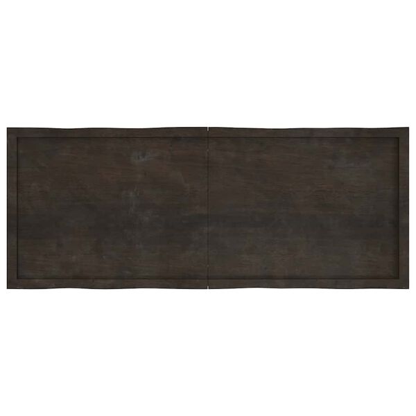 vidaXL Tafelblad natuurlijke rand 160x60x(2-4)cm eikenhout donkerbruin