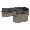 vidaXL Tuin Sofa Set met kussen 9 pcs Grijs Poly riet