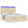 vidaXL Ottoman bed met matrassen en LED's 160x200cm stof cr&egrave;mekleurig
