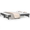 vidaXL Slaapbank uitschuifbaar massief grenenhout grijs 2x(90x200) cm