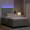 vidaXL LED Box Spring Bed met matras Lichtgrijs 120 x 190 cm Stof