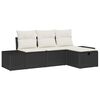 vidaXL Bankstel 4 st poly rattan