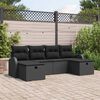 vidaXL Tuin Sofa Set met kussen met opslag 6 pcs Zwart poly rattan