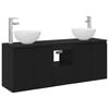 vidaXL Badkamerkastenset 3 st Zwart 49,5 x 41 x 64,5 cm Bewerkt hout