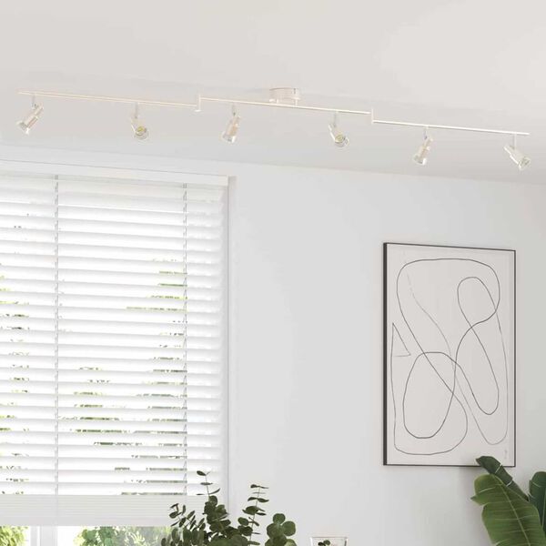 vidaXL Plafondspot Geborsteld nikkel 176.5 x 9.5 x 14 cm Staal