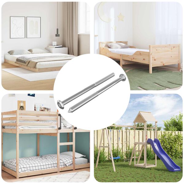 vidaXL Meubelschroeven 2 pcs Zilver M6 x 100 mm Staal