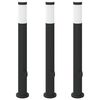 vidaXL Bolderverlichting met stopcontact 3 stuks 80 cm roestvrij staal IP44