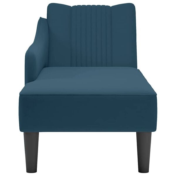 vidaXL Chaise longue met rechterarmleuning fluweel blauw