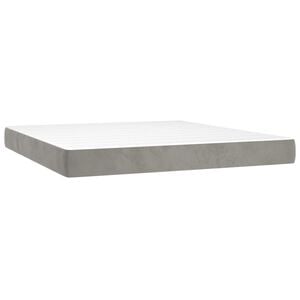 vidaXL Pocketveringmatras medium 180x200x20 cm fluweel lichtgrijs