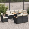 vidaXL 9-delige Loungeset met kussens poly rattan acacia zwart