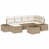 vidaXL Tuin Sofa Set met kussen 6 pcs Beige en Crème poly rattan