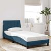 vidaXL Bedframe met LED zonder matras "Hanko" fluweel blauw 90x190 cm