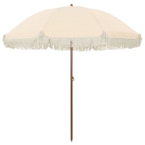 vidaXL Strandparasol Geel en Wit 205 x 205 x 210 cm Polyester en staal