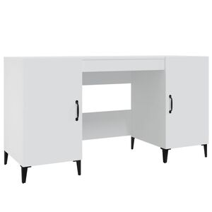 vidaXL Bureau 140x50x75 cm bewerkt hout wit