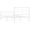 vidaXL Bedframe met hoofd- en voeteneinde metaal wit 100x200 cm