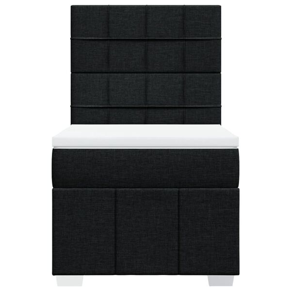 vidaXL Boxspring met matras stof zwart 100x200 cm