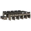 vidaXL 15-delige Tuinset met kussens poly rattan grijs