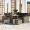 vidaXL Tuin Sofa Set met kussen met opslag met kussen 8 pcs Grijs