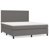 vidaXL Boxspring met matras kunstleer grijs 160x200 cm