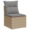 vidaXL 4-delige Loungeset met kussens poly rattan gemengd beige