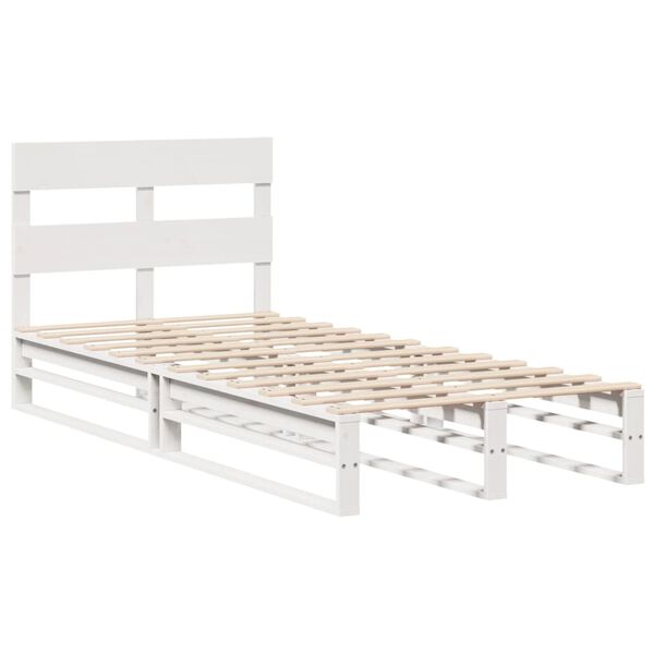 vidaXL Bedframe zonder matras massief grenenhout wit 75x190 cm