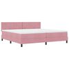 vidaXL LED Box Spring Bed met matras met LED Roze 200 x 200 cm Fluweel