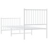 vidaXL Bedframe met hoofd- en voeteneinde metaal wit 75x190 cm