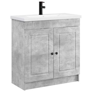 vidaXL Badkamermeubelset Betongrijs 56 x 37,5 x 81 cm Bewerkt hout
