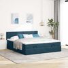 vidaXL Ottoman bed met matrassen 180x200cm fluweel donkerblauw