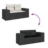 vidaXL 8-delige Loungeset met kussens poly rattan zwart