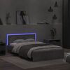 vidaXL Bedframe met hoofdeinde en LED betongrijs 140x190 cm