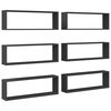 vidaXL Wandschappen kubus 6 st 80x15x26,5 cm bewerkt hout grijs