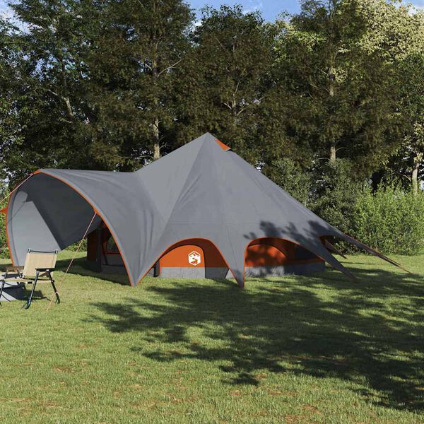 vidaXL Teepee Tent voor 9 Personen Grijs en Oranje 502 x 502 x 297 cm