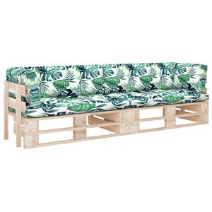 vidaXL Tweezitsbank pallet met kussens ge&iuml;mpregneerd grenenhout