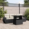 vidaXL 5-delige Loungeset met kussens poly rattan zwart