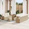 vidaXL Tuinbankenset met kussen 10 pcs Beige poly rattan