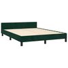 vidaXL Bedframe zonder matras 140x200 cm fluweel donkergroen