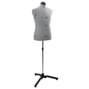 vidaXL Verstelbare Kleedvorm Man Grijs 37.5-45.5 inch Stof
